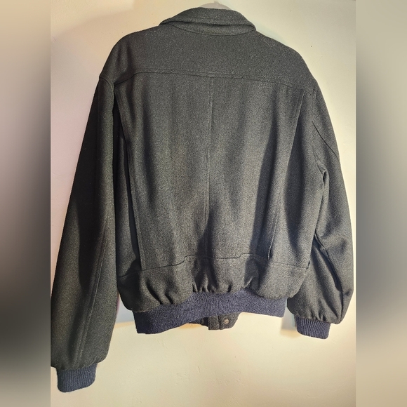 Pacific Trail VTG Wool Men's Dark Gray Bomber Jacket Sz L - Picture 6 of 11